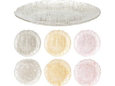 Bord glas dia 32cm 6 ass kerst
