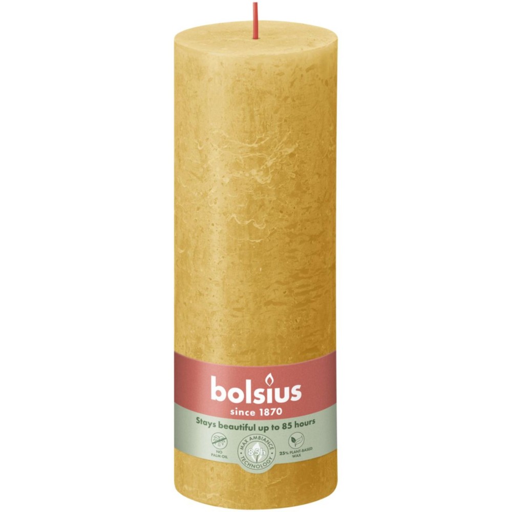 Bolsius Stompkaars Rustiek honinggeel 190x68 mm