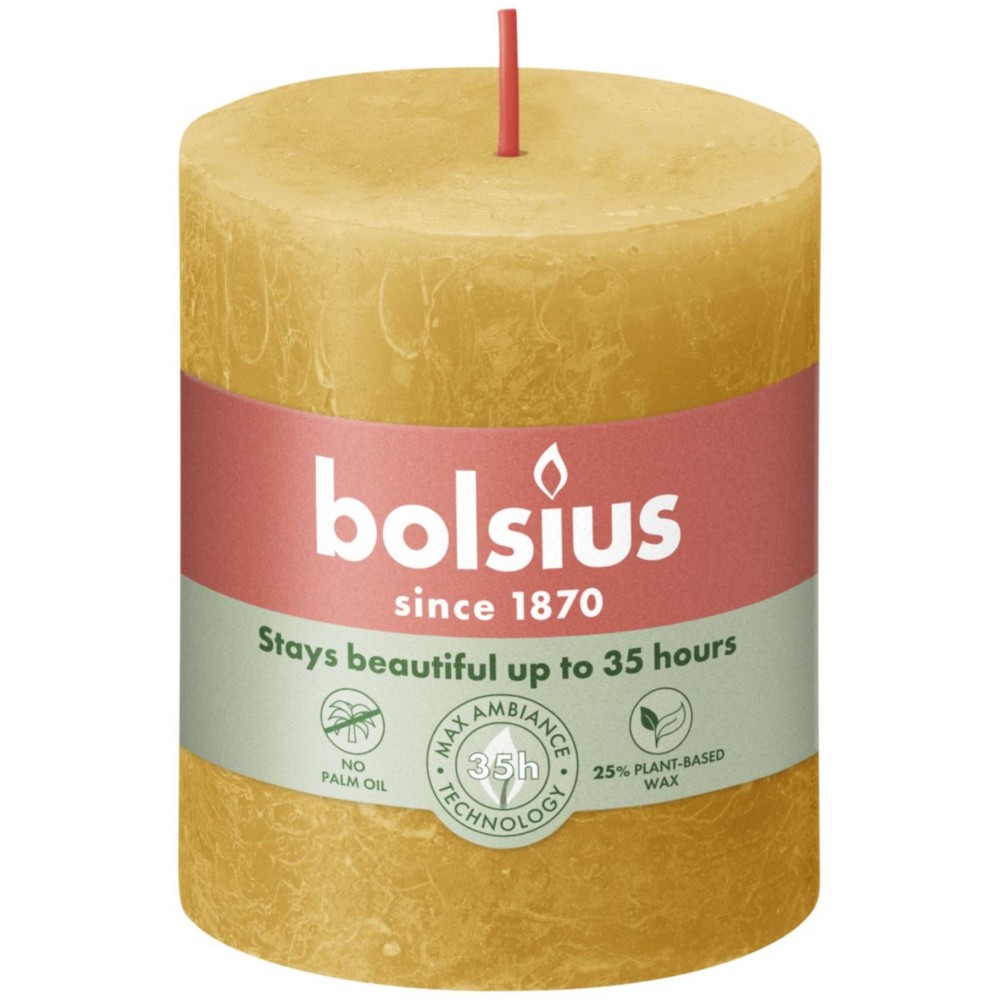 Bolsius Stump candle Rustic honey yellow 80x68 mm