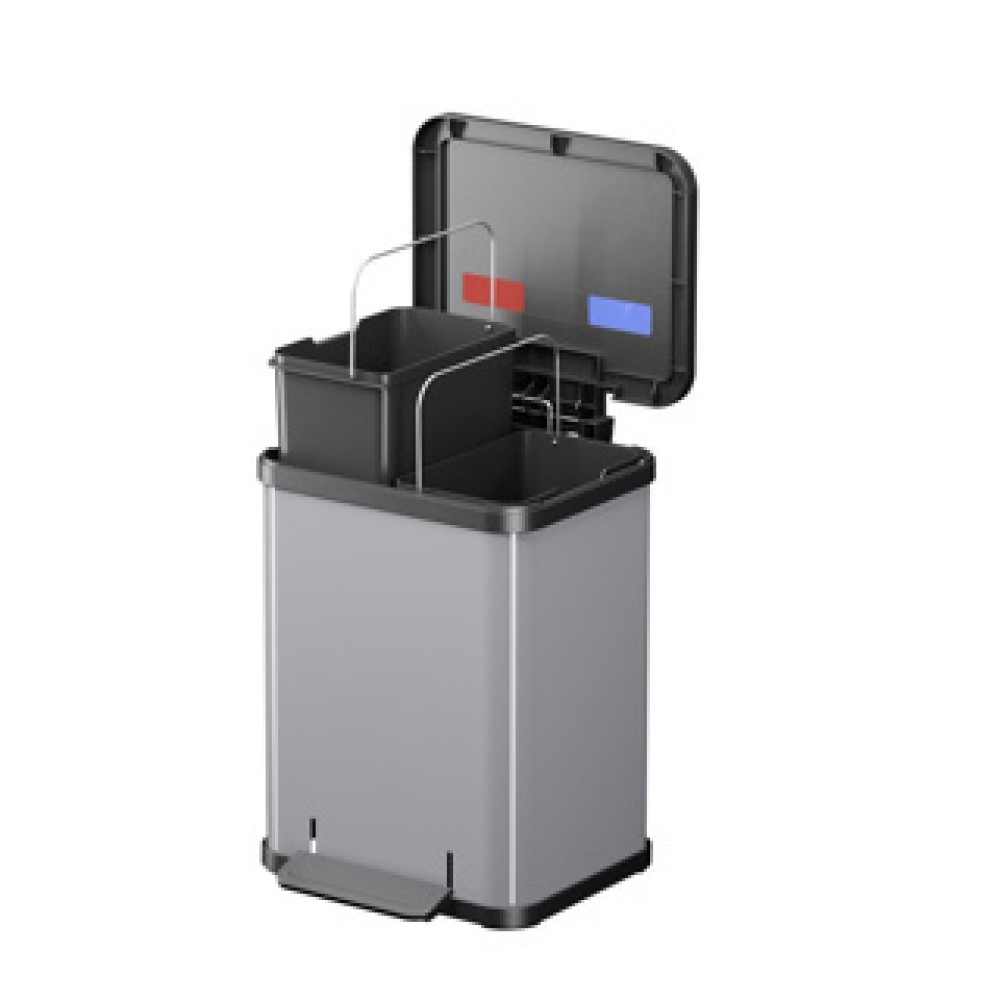 Hailo Öko Duo Plus Pedaalemmer 2X9L Metallic Grijs
