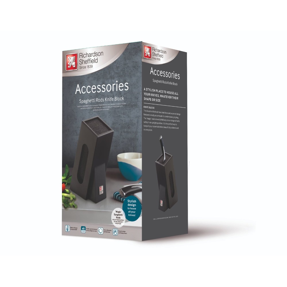 Richardson Sheffield Knife Block Spaghetti Universal Black