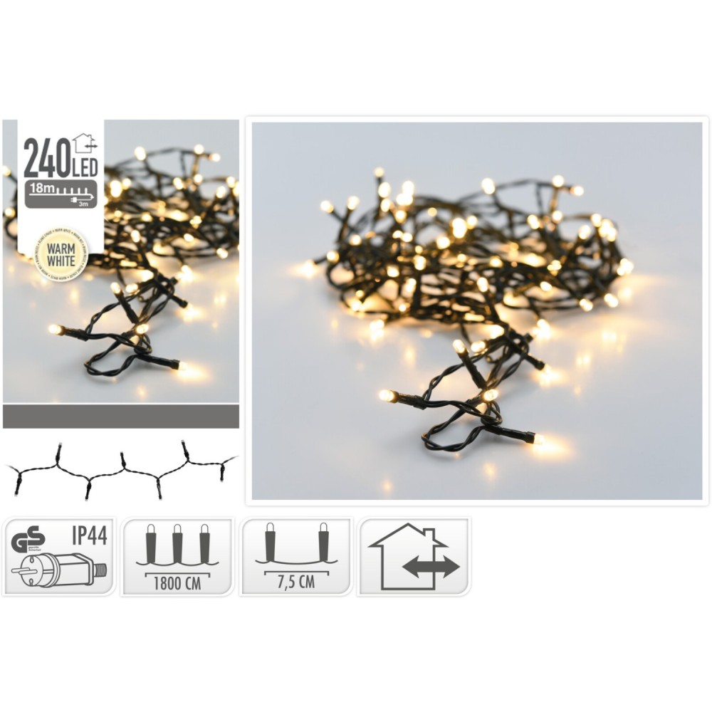 Christmas LED Lighting Outside, 240 Led Warm White 0,5Cm Lamp 7,5 Cm Between Lamps, Ip44