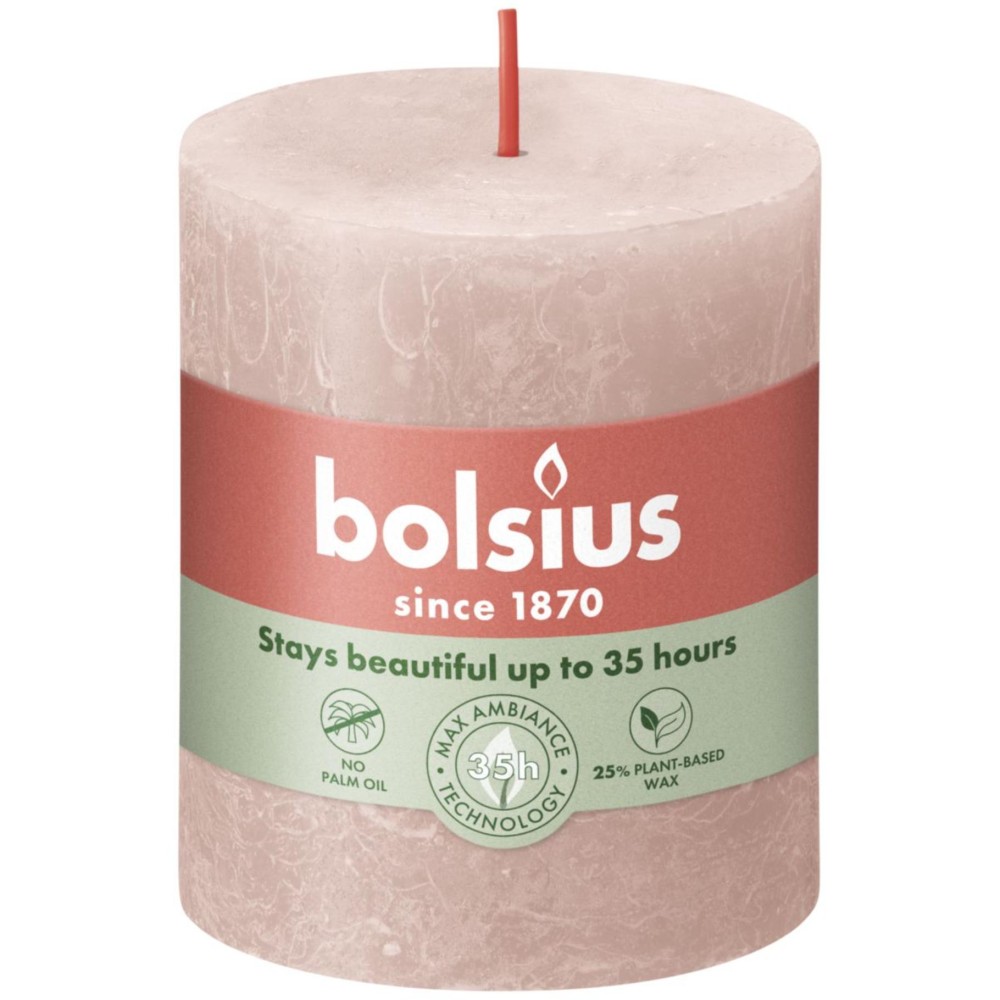 Bolsius Stump candle Rustic misty pink 80x68 mm