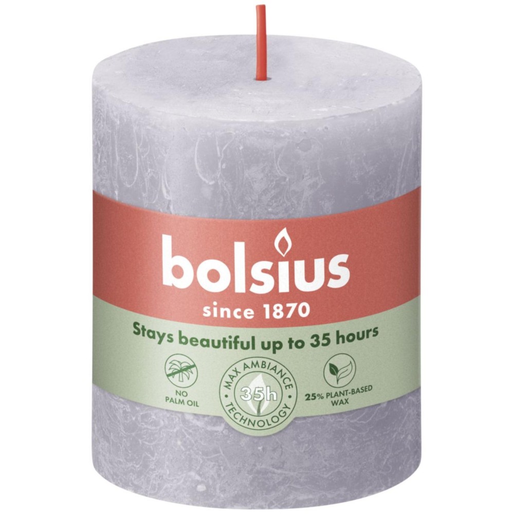 Bolsius Stump candle Rustic lavender blue 80x68 mm