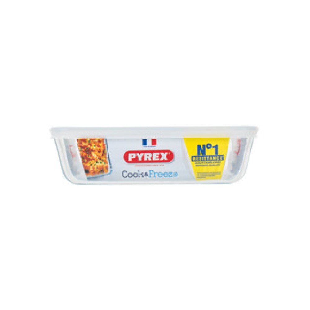 Pyrex Cook & Freeze Scale Rectangular 1,5L with a protective cover
