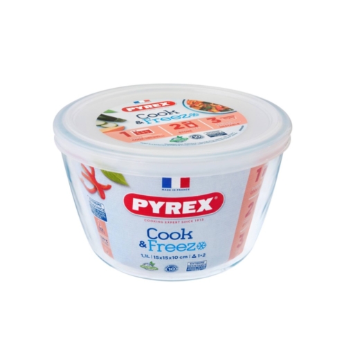 Pyrex Cook & Freeze rond 1,1L 15 cm met  vershouddeksel