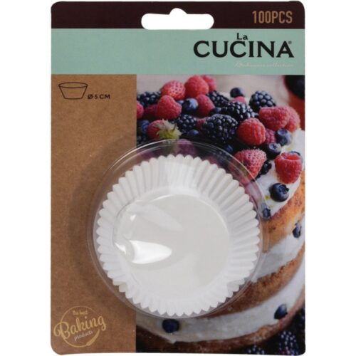 La Cucina Muffinvormpjes Papier 100 stuks Wit Dia10,5Cm