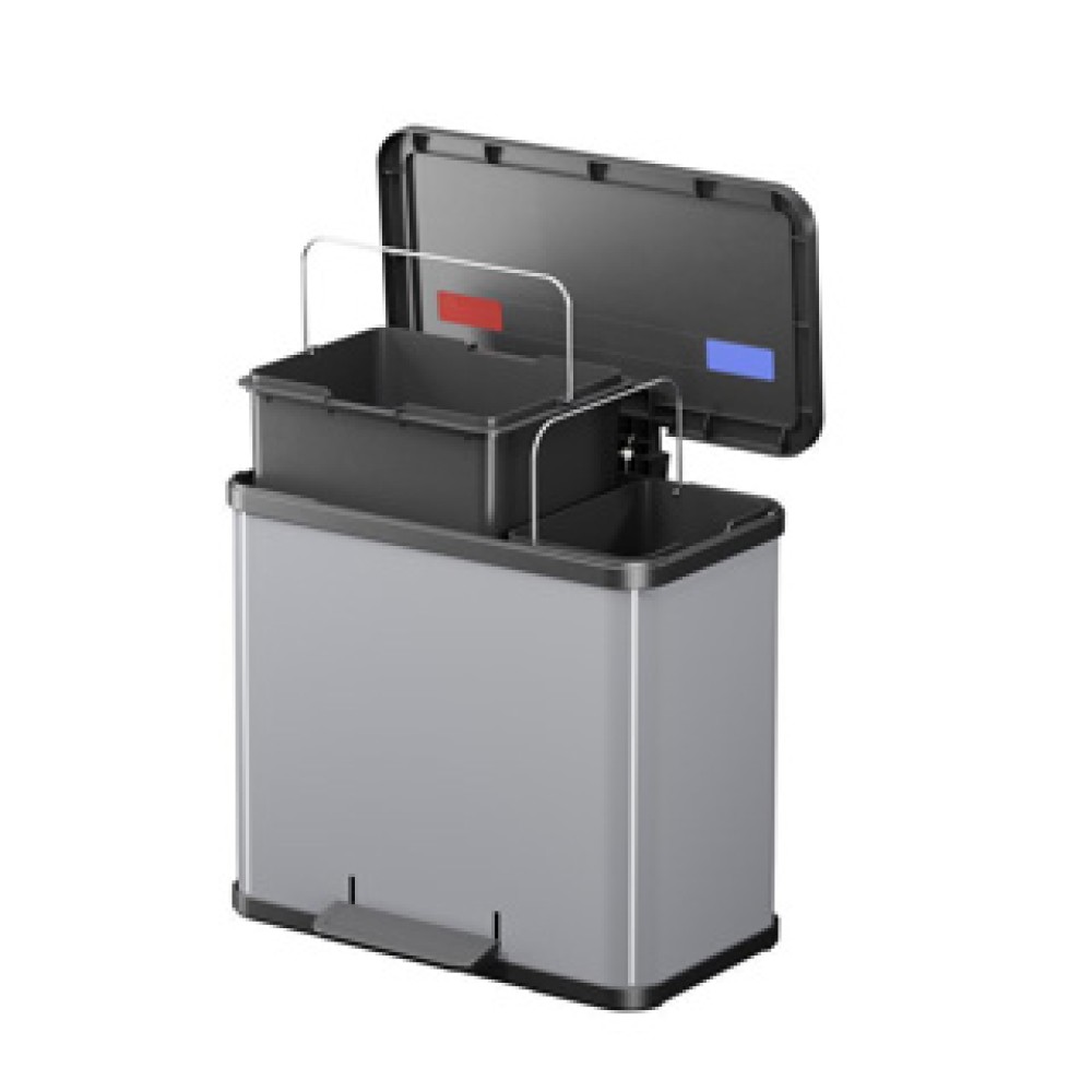 Hailo Pedal Bin 17X9L Metallic Grey Oko Duo Plus