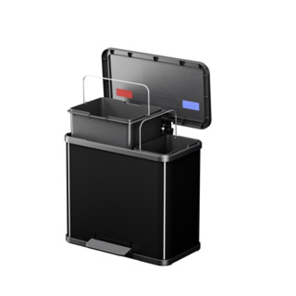Hailo Öko Trio Plus Pedal Bin 3X9L Black