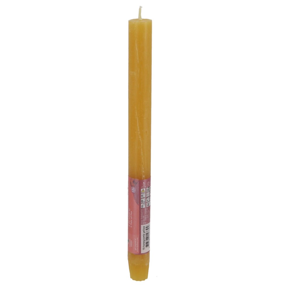 Bolsius Dinerkaars Rustiek honeycomb geel 27 cm