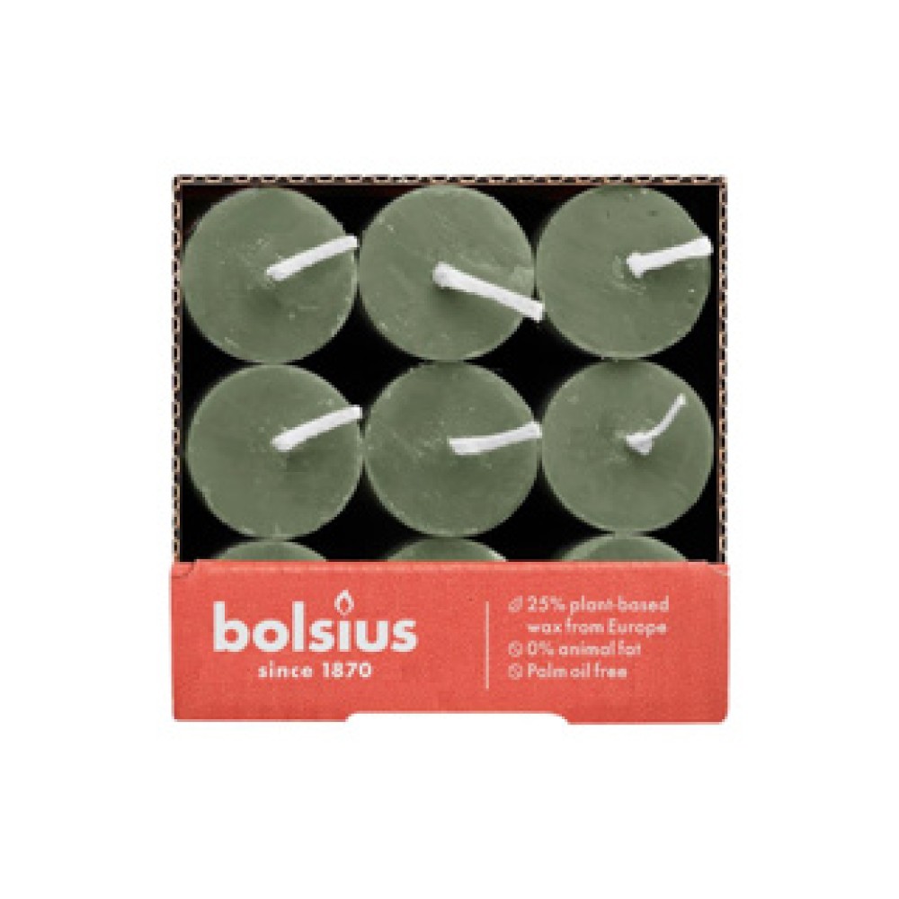 Bolsius Dinerkaars Rustiek olijfgroen 27 cm