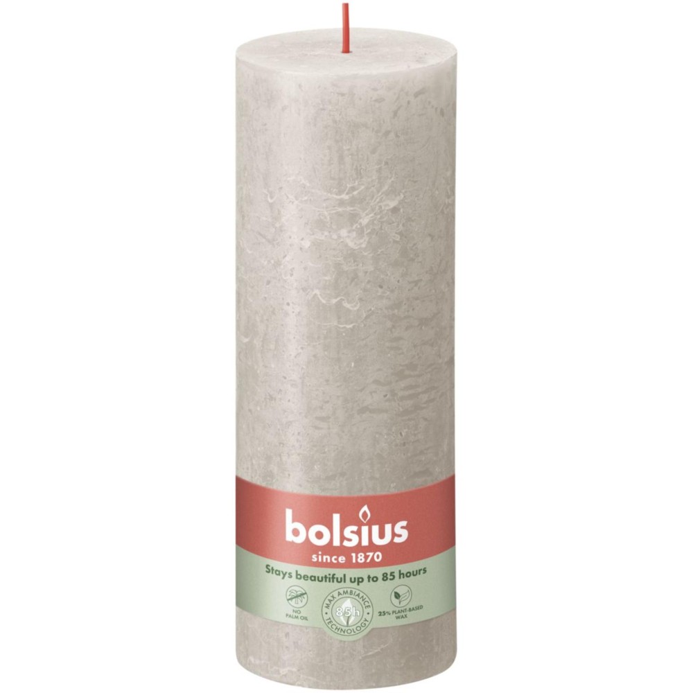 Bolsius Stump candle Rustic sand grey 190x68 mm