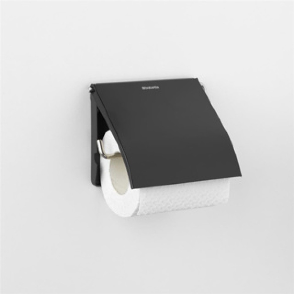 Brabantia toiletrolhouder ReNew met klep mat zwart