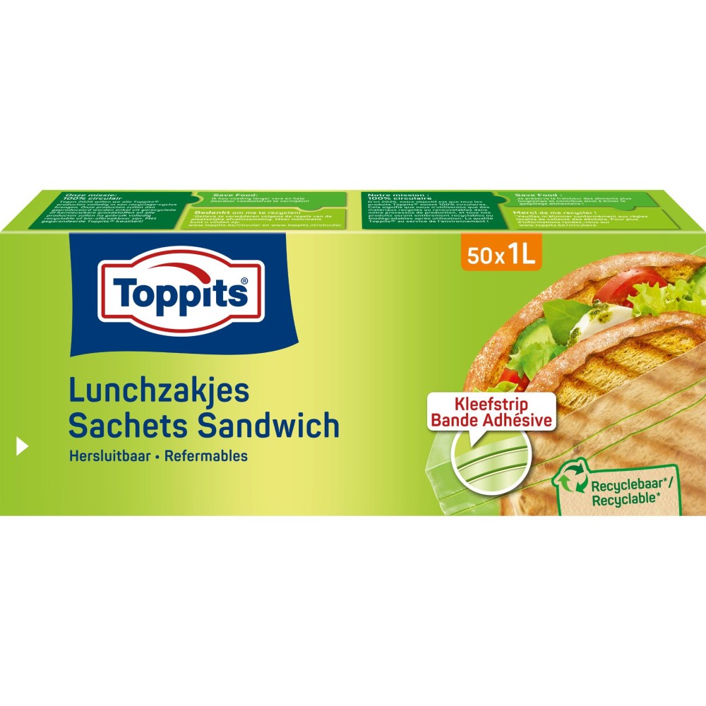 Top pits Lunch bags Resealable 1 liter 50 pieces