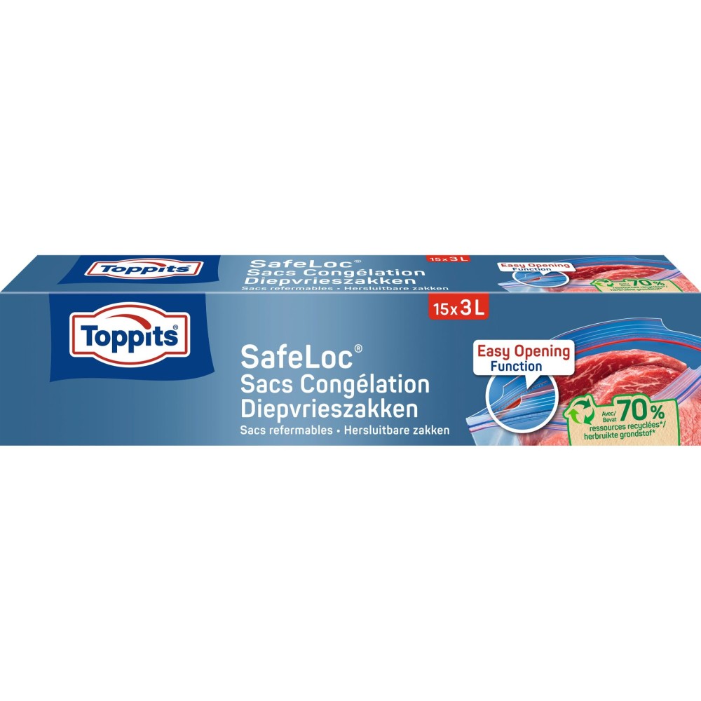 Top pits Safeloc Zip-Diep freezer bags 3 liters 15 pieces
