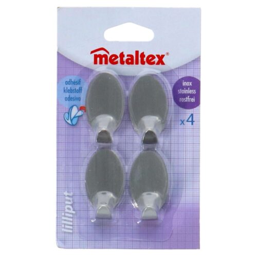 Metaltex Hooks Inox Oval Small 4 Pieces