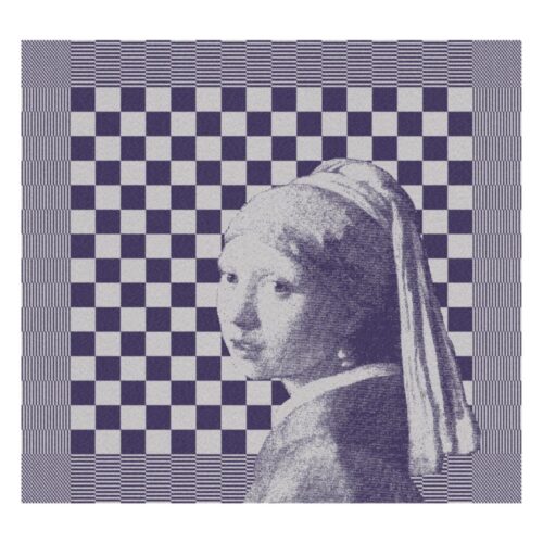 DDDDD theedoek Girl With a Pearl 60 x 65 blue