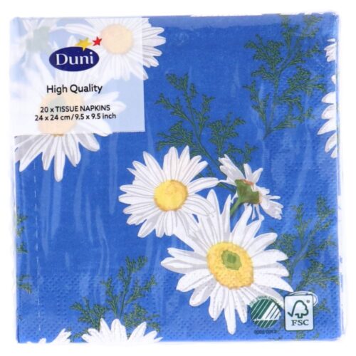 Napkins Daisy Blue 24x24 cm