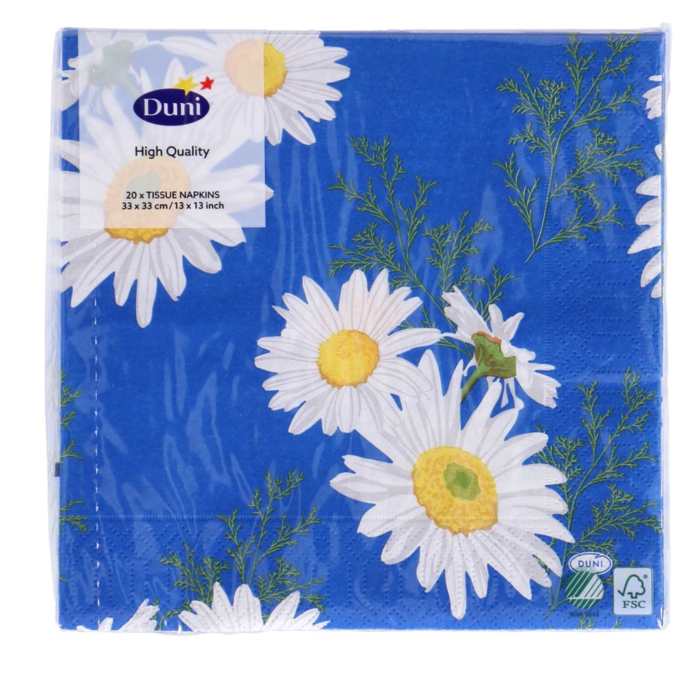 Servetten Daisy Blue 33x33 cm