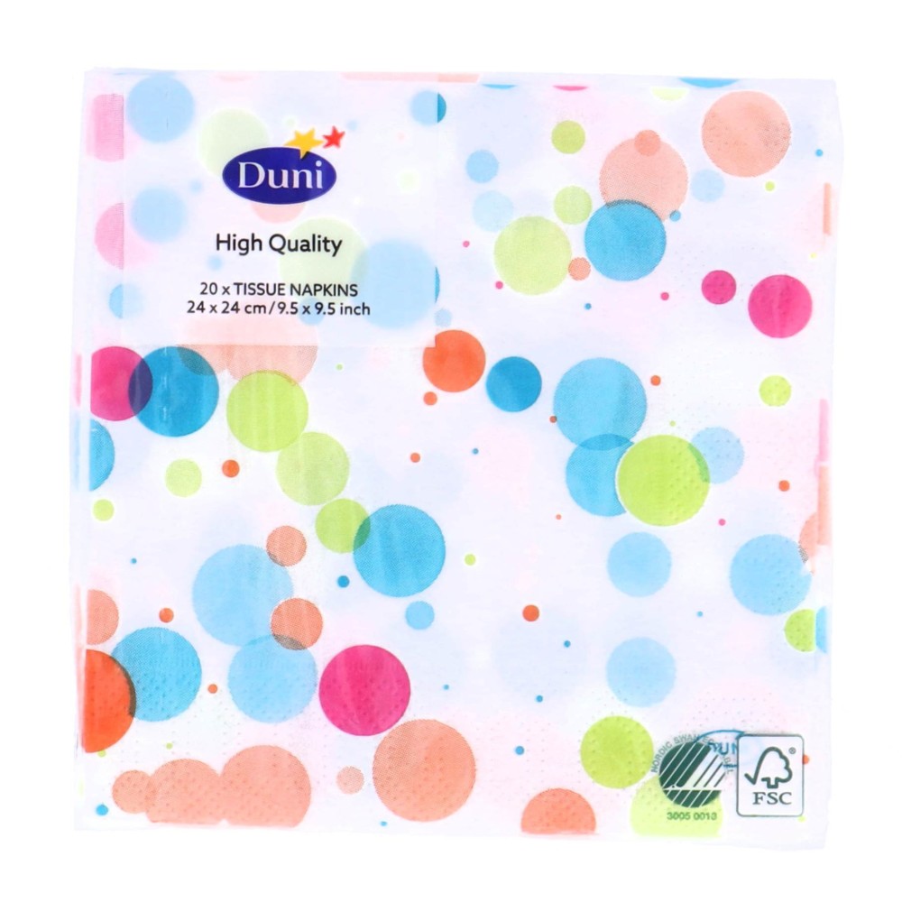 Servetten Festive Bubbles Multi 24x24 cm