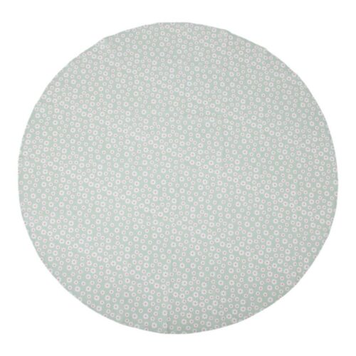 Daisy flowers tablecloth textile green round 160 cm