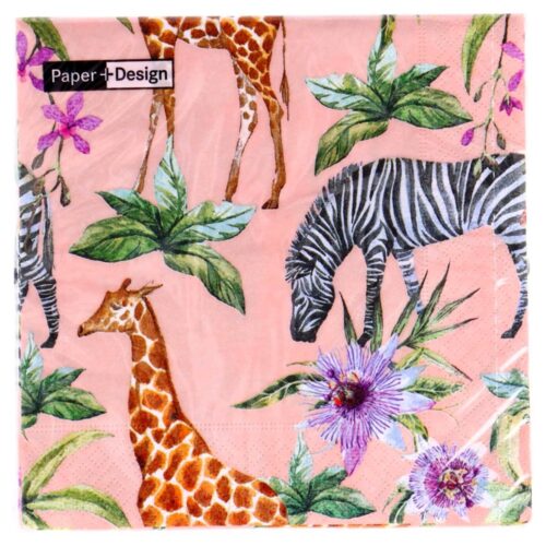 Napkins Zebras & Giraffes 33x33 cm