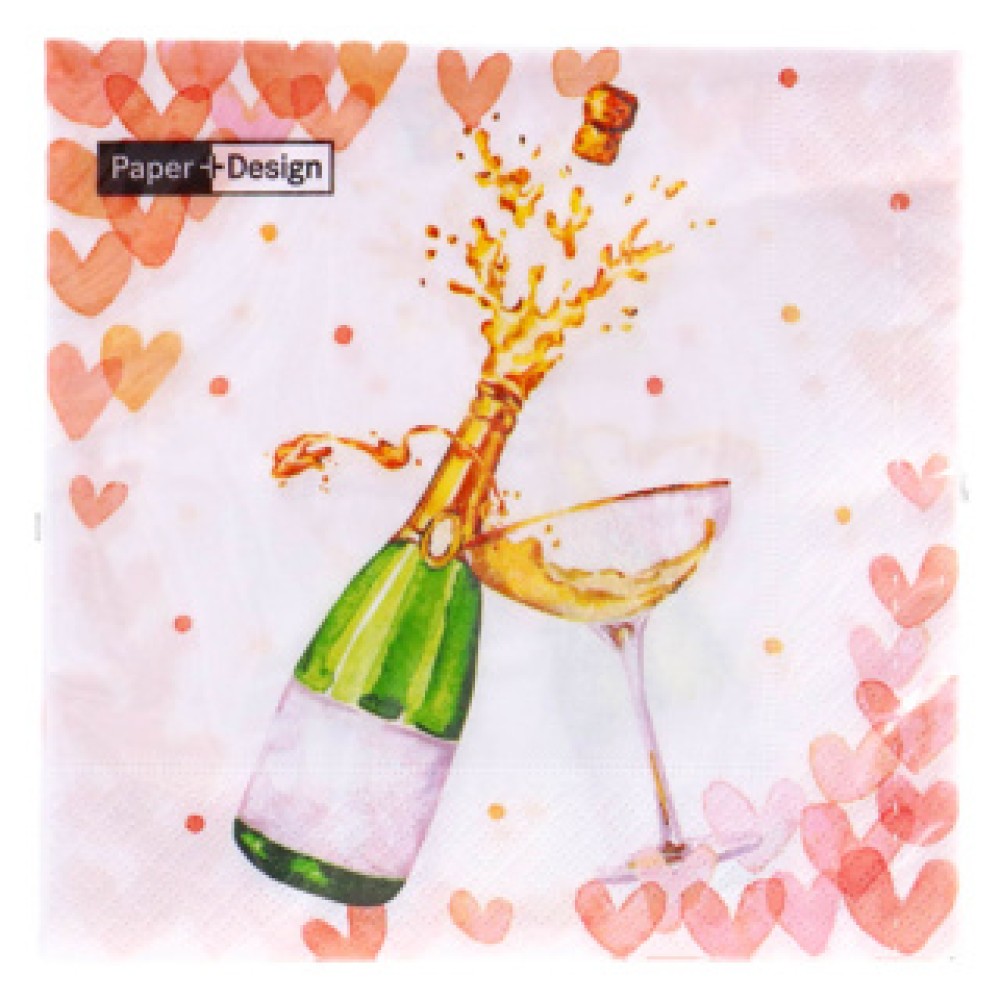 Servetten Hearts Bubbles 33x33 cm