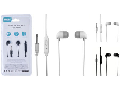 Earbuds wired 3.5mm 2ass kl