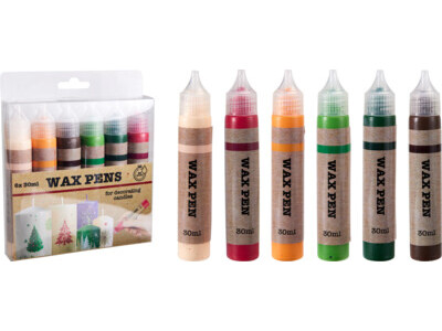 Waxpennen kerst set van 6sts
