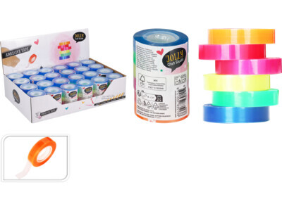Plakband 33m set 6 sts kleur