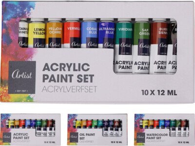 Verf 12ml set van 10 3ass