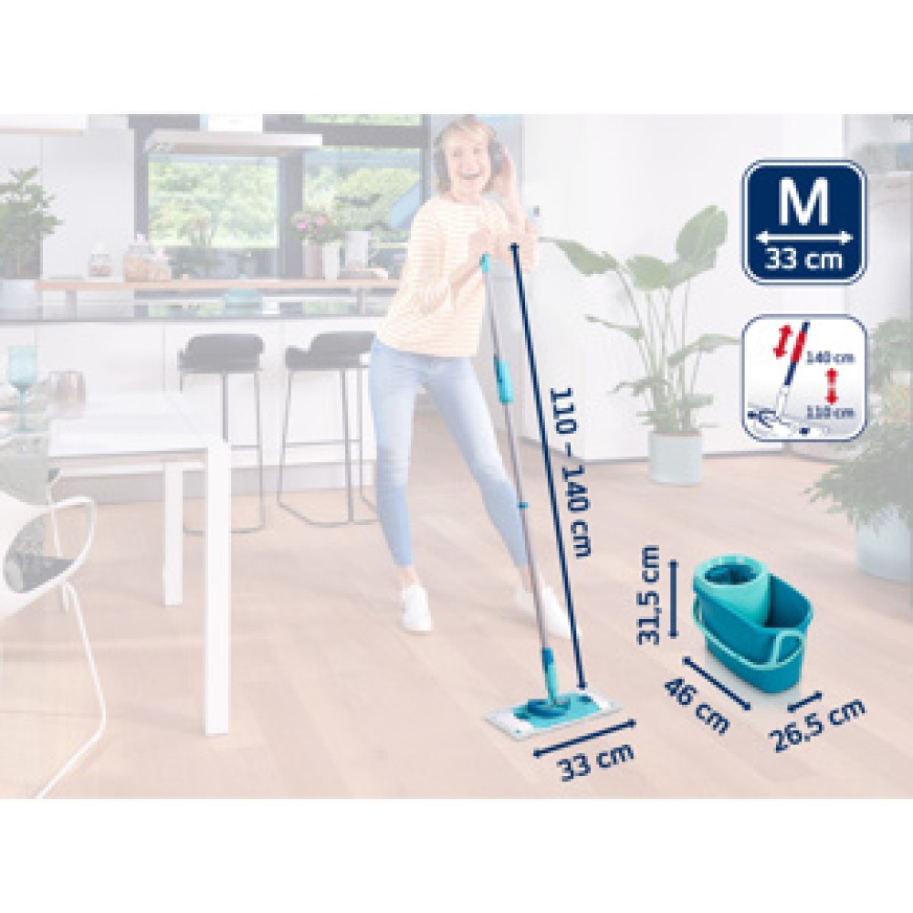 Leifheit clean twist floor wiper m Velcro ergo - 33 cm mop set complete + static cloth - Image 4