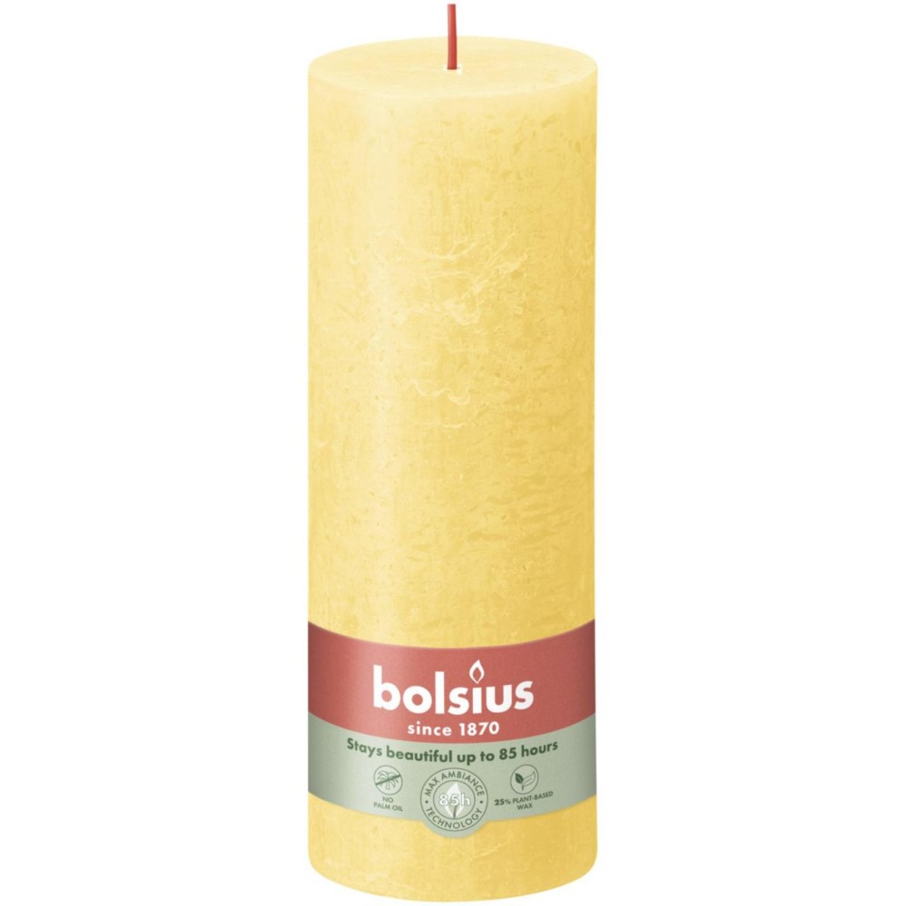 Bolsius Stompkaars Rustiek 19 x 6,8 cm Sunny Yellow