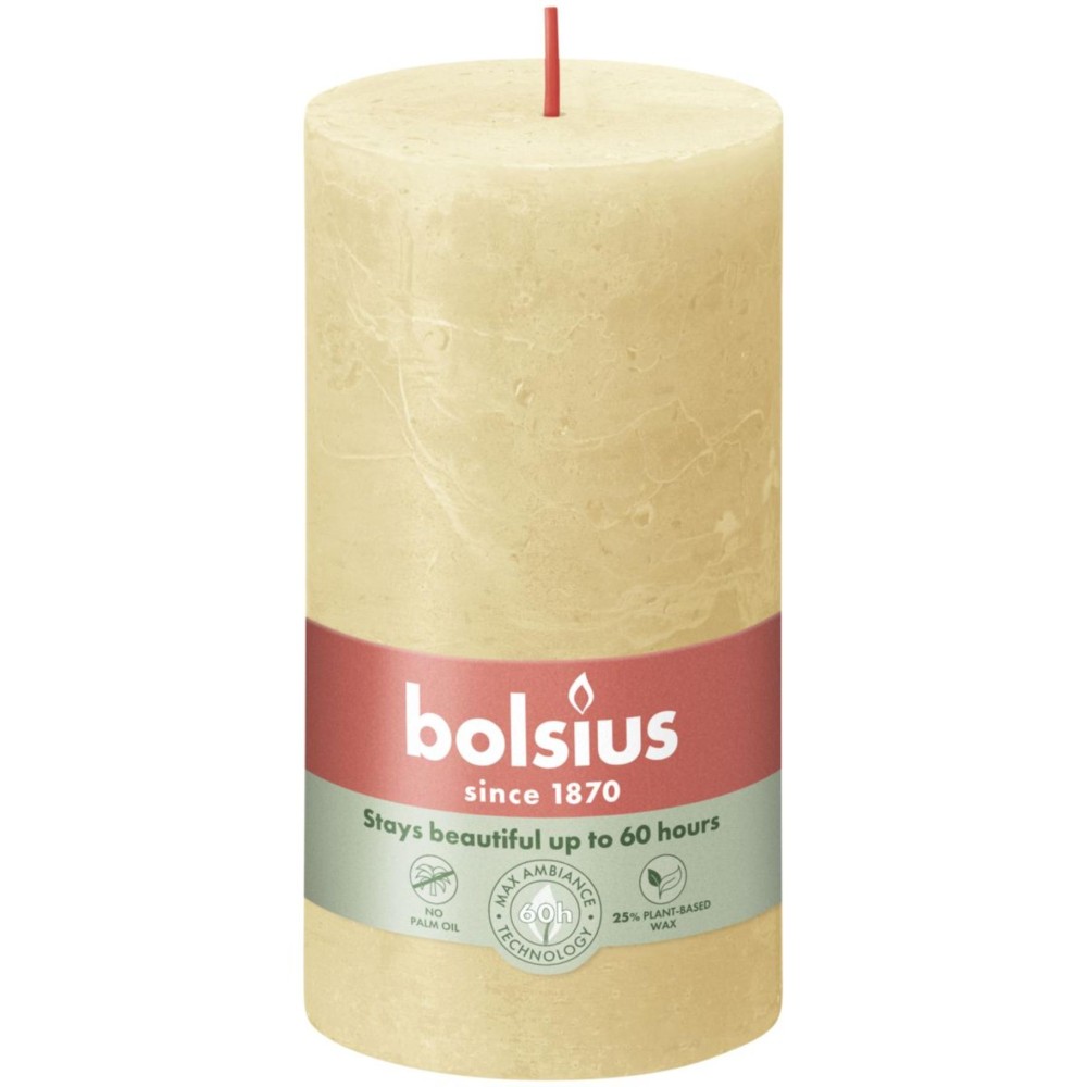 Bolsius Stump candle Rustic 13 x 6,8 cm Oat Beige
