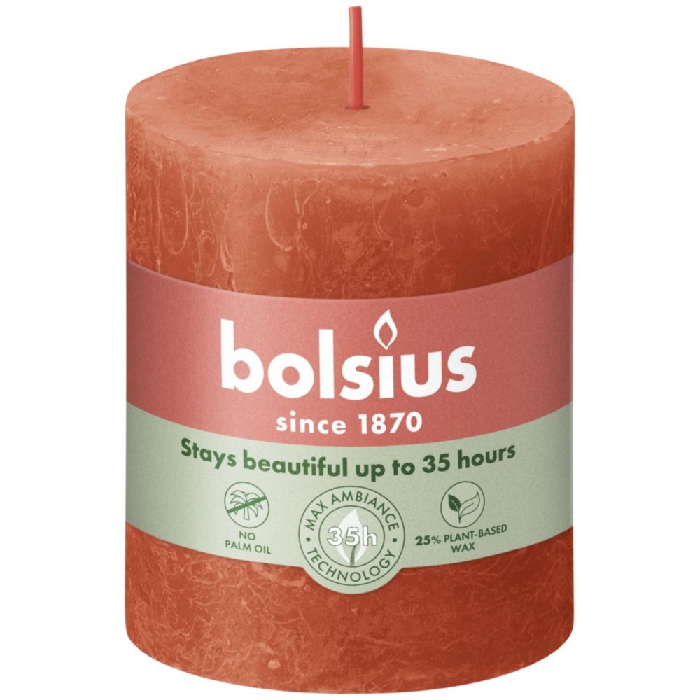 Bolsius Stompkaars Rustiek 8 x 6,8 cm Aards Oranje