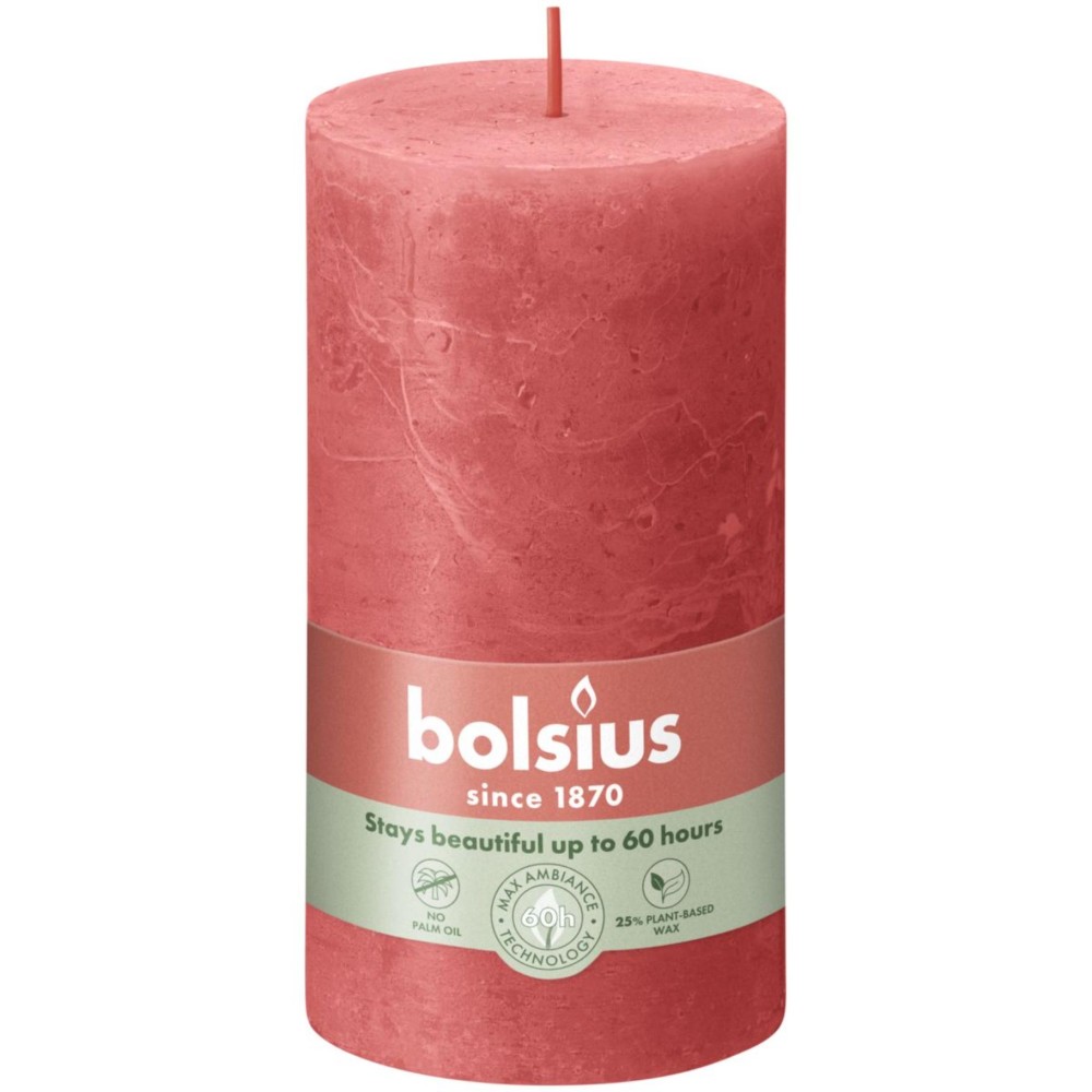 Bolsius Stump candle Rustic 130 x 68 cm Blossom Pink
