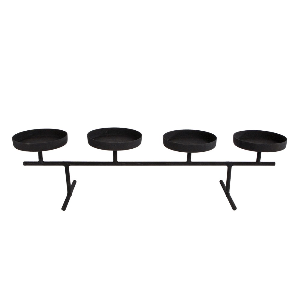 Candlestick Quin matt black metal 40x9x9cm