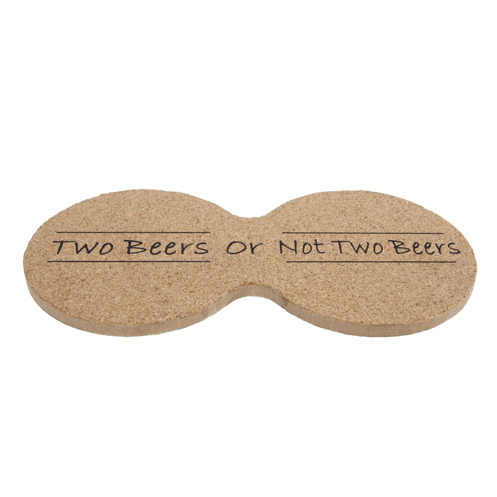 Coaster Two Beers S4 cork 19x9,5x0,6cm