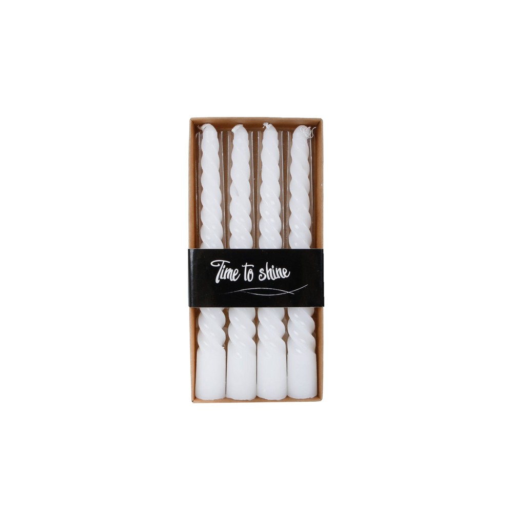 Tafelkaars twist wit 4uur 4stuks 2,2x2,2x19cm