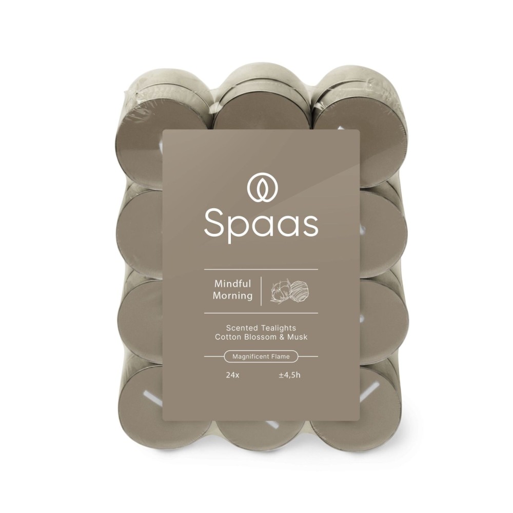 Spaas Geurtheelichten blokverpakking x24 4,5u - Mindful Morning