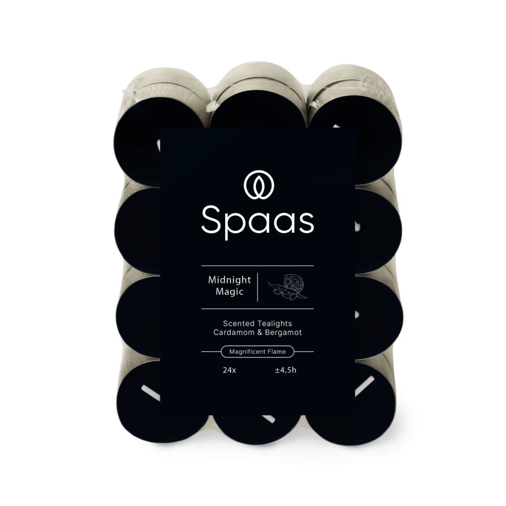 Spaas Scented tea lights block pack x24 4,5h - Midnight Magic