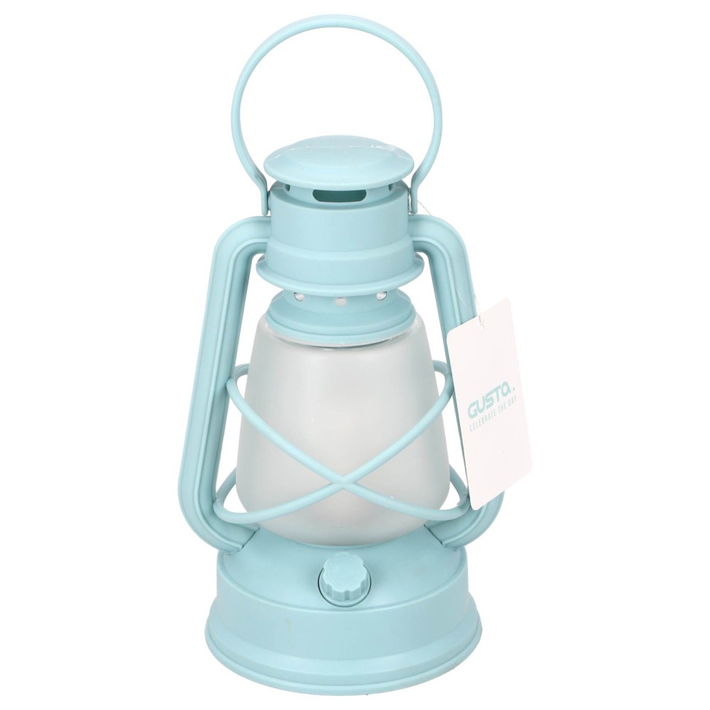 Gusta LED lantern on battery light blue 28 cm