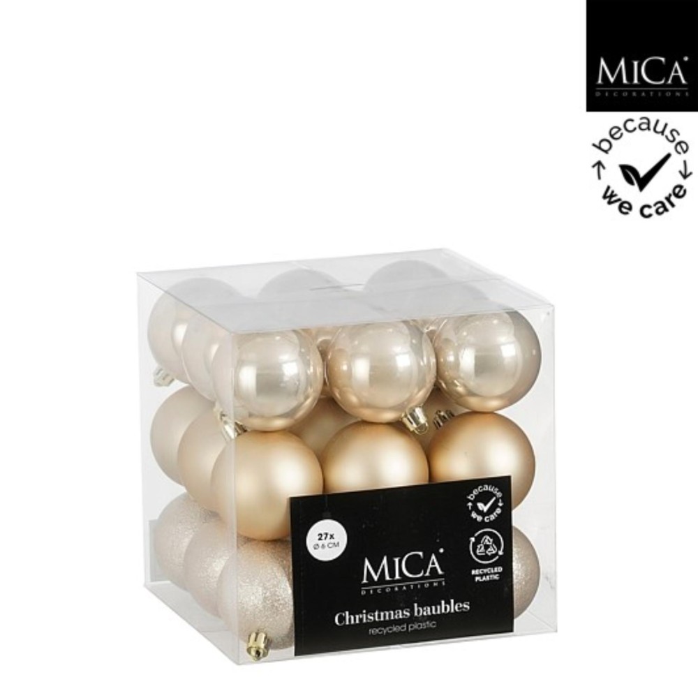 Ball unbreakable cream 27 pieces - d6cm
