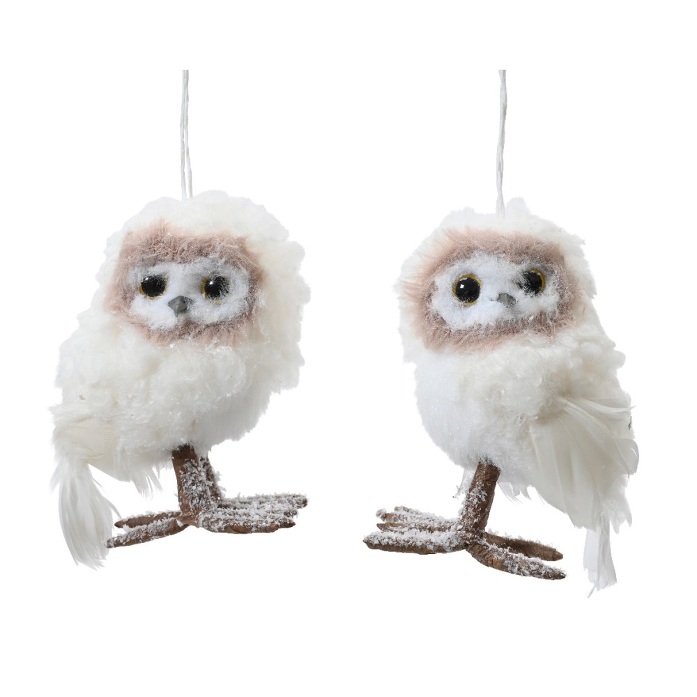 Owl artificial fur 2assL.9cm x W.7cm x H.13cm