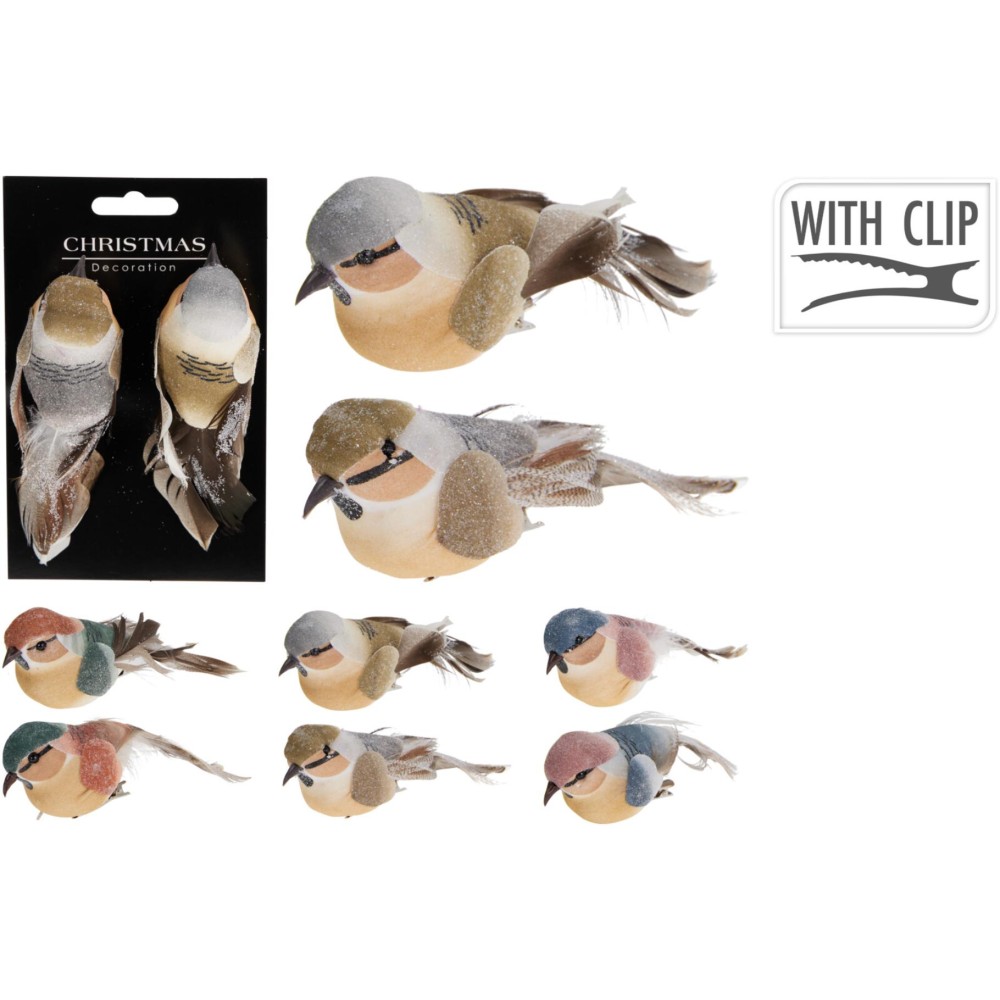 Bird on clip set of 2 (series of random version))