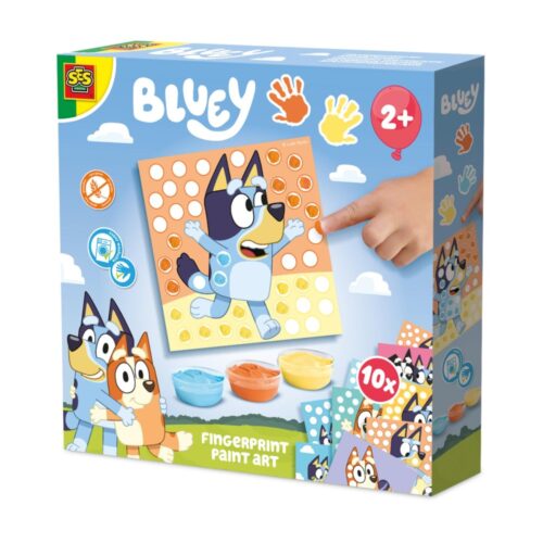 Ses vingerafdruk verf kunstwerk Bluey