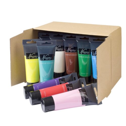Acrylverf in tube 75ml 10 verschillende kleuren assorti (assortiment – willekeurige uitvoering)