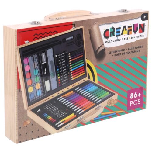 Creafun kleurkoffer kist 86-delig hout
