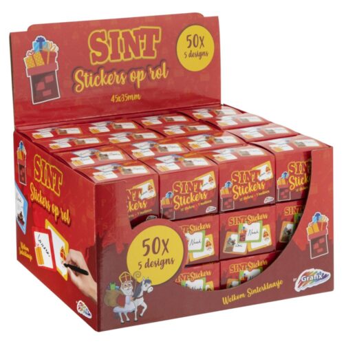 Sint cadeau stickers 50 stuks assorti (assortiment – willekeurige uitvoering)
