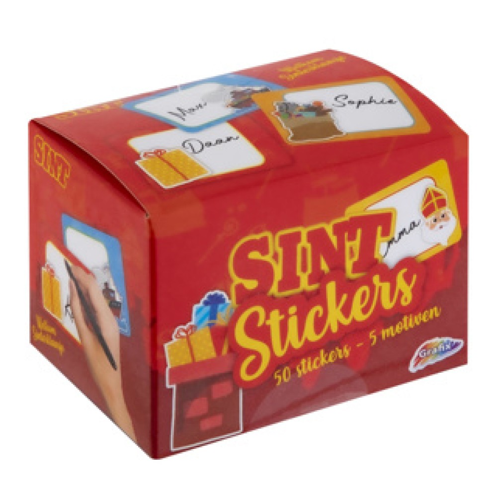 Sint cadeau stickers 50 stuks assorti (assortiment – willekeurige uitvoering)